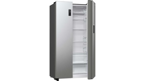 Einbauküche Interliving aus Holz in Weiß Interliving Küche Serie 3090 mit Side by Side Kühlschrank Magnolia – zweizeilig