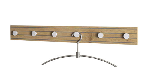 Wandgarderobe Haku aus MDF in Holzfarben Wandgarderobe Eiche & Kaschmirfarben - 6 Haken, ca. 80 x 9 cm