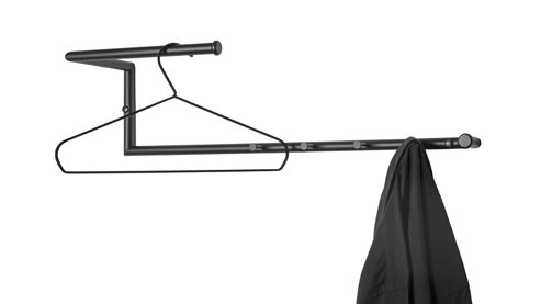 Wandgarderobe Haku aus Metall in Schwarz Wandgarderobe Schwarz - 4 Haken, ca. 70 x 18 cm