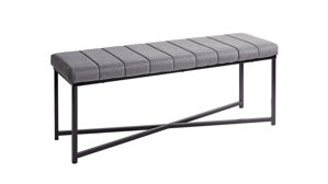 Polsterhocker Haku aus Stoff in Grau Bank Grau & Schwarz - ca. 118 x 47 cm