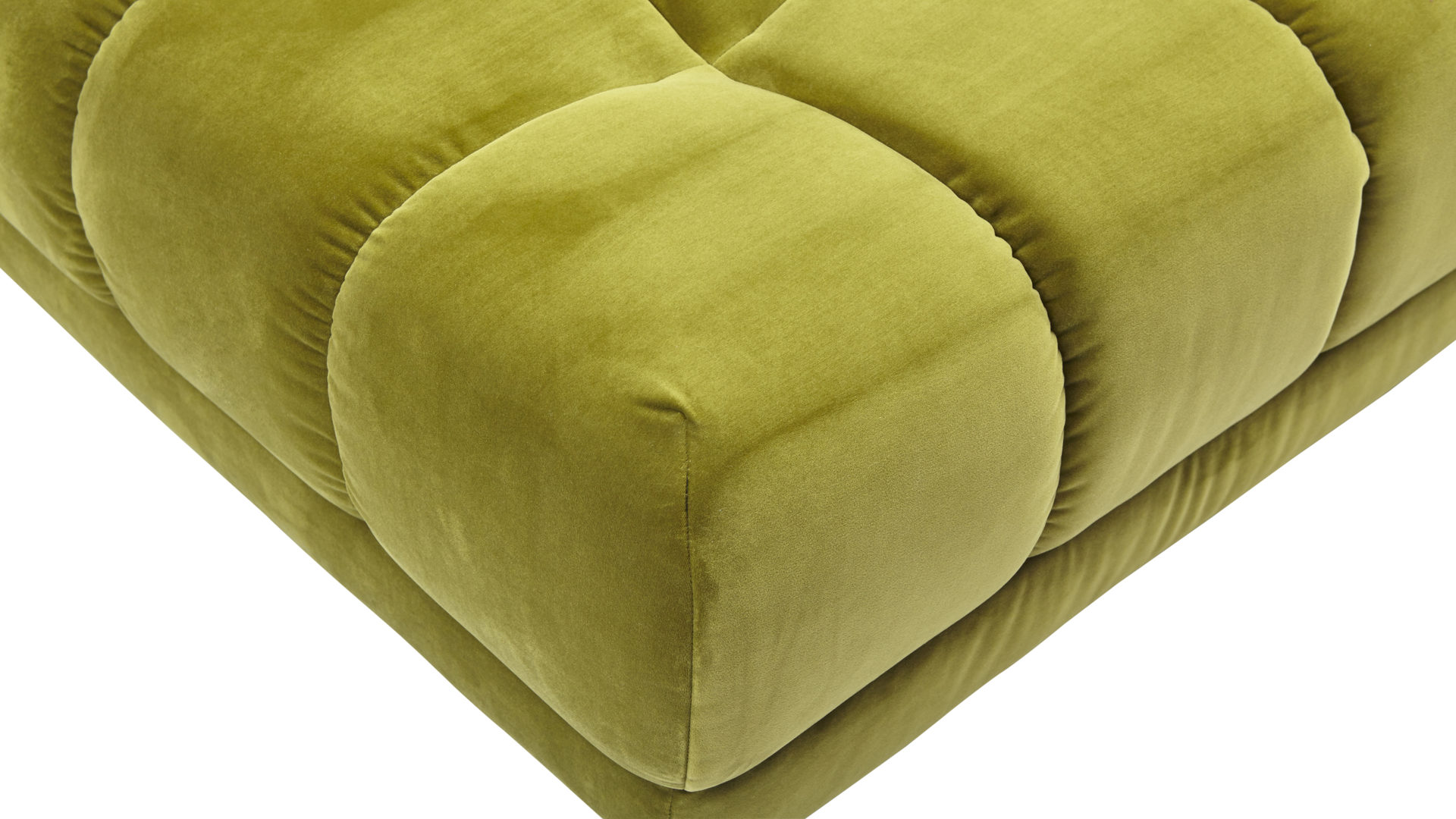 Ecksofa KAWOO aus Stoff in Hellgrün KAWOO Polster Serie VS-MP1038 - Ecksofa bzw. Polstermöbel moosgrüne Wirkware Salsa & silberfarbene Füße - Stellfläche ca. 323 x 222 cm