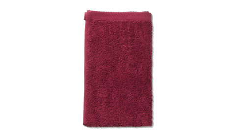 Gästehandtuch Kela | keck & lang aus Naturfaser in Dunkelrot Handtuchserie Ladessa - Gästetuch himbeerrote Baumwolle - ca. 30 x 50 cm