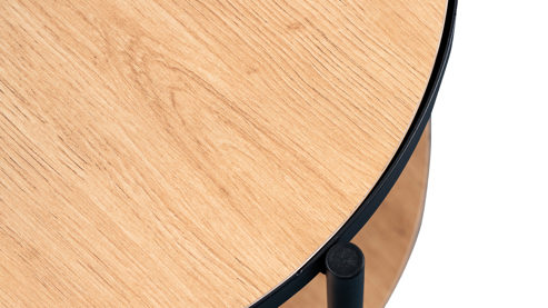 Couchtisch M2 kollektion aus Holz in Holzfarben Beistelltisch Pina 1 Artisan Eiche & Schwarz - Durchmesser ca. 52 cm