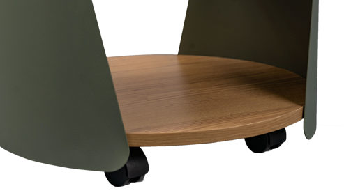 Couchtisch M2 kollektion aus Holz in Holzfarben Beistelltisch Sandro Eiche & Grün - Durchmesser ca. 40 cm