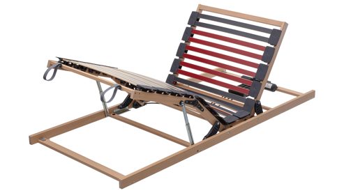 Lattenrost Interliving aus Holz in Holzfarben Interliving Lattenrost Serie 1952 mit Bettkastenzugang zweifach motorisch mit Handschalter – Liegefläche ca. 120 x 200 cm