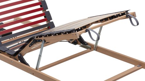 Lattenrost Interliving aus Holz in Holzfarben Interliving Lattenrost Serie 1952 mit Bettkastenzugang zweifach motorisch mit Handschalter – Liegefläche ca. 80 x 200 cm