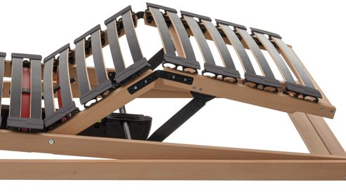 Lattenrost Interliving aus Holz in Holzfarben Interliving Lattenrost Serie 1952 mit Refluxfunktion und Funksteuerung dreifach motorisch mit Funk – Liegefläche ca. 80 x 200 cm