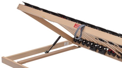 Lattenrost Interliving aus Holz in Holzfarben Interliving Lattenrost Serie 1952 mit Hebehilfe für linke Bettseiten links mit Hebehilfe – Liegefläche ca. 80 x 200 cm