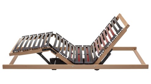 Lattenrost Interliving aus Holz in Holzfarben Interliving Lattenrost Serie 1952 mit zwei Motoren zweifach motorisch mit Handschalter – Liegefläche ca. 80 x 200 cm