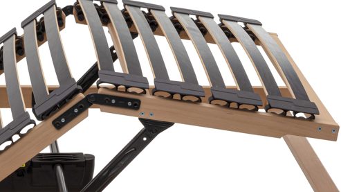 Lattenrost Interliving aus Holz in Holzfarben Interliving Lattenrost Serie 1952 mit zwei Motoren zweifach motorisch mit Handschalter – Liegefläche ca. 90 x 200 cm