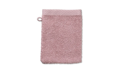 Waschlappen Kela | keck & lang aus Naturfaser in Rosa Handtuchserie Ladessa - Waschhandschuh altrosa Baumwolle - ca. 15 x 21 cm