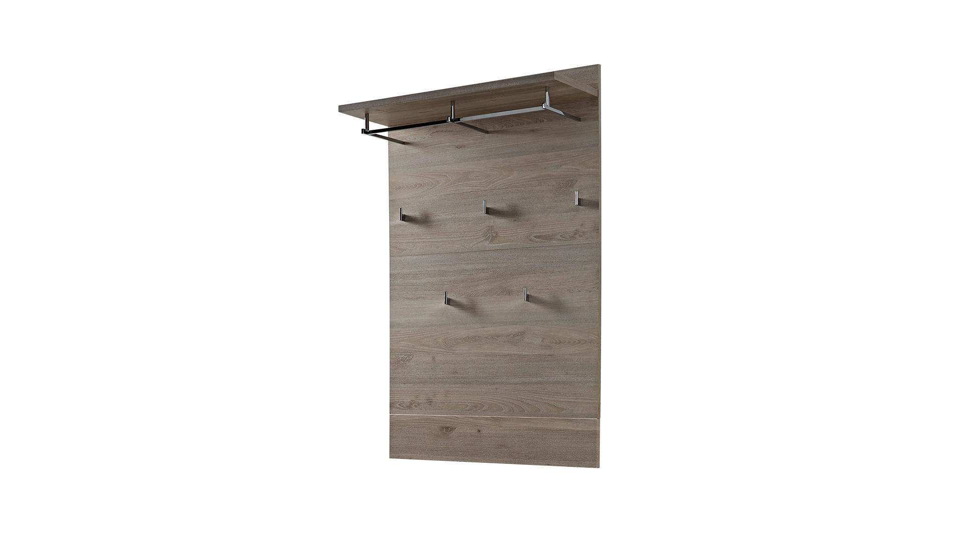 Wandgarderobe Innostyle aus Nachbildung in Holzfarben Wandgarderobe als Flurmöbel Silbereichefarbene Kunststoffoberflächen – ca. 84 x 128 cm