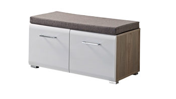 Garderobenbank Innostyle aus Holz in Weiß Garderobenbank und Dielenmöbel Funny Weiß & Silbereiche – zwei Türen