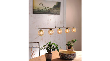 Pendelleuchte Paul neuhaus aus Metall in Metallfarben Paul Neuhaus Greta - Hängelampe rost- & goldfarbener Stahl – Länge ca. 132 cm