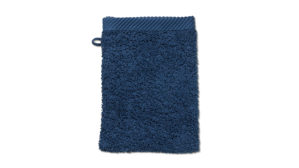 Waschlappen Kela | keck & lang aus Naturfaser in Dunkelblau Handtuchserie Ladessa - Waschhandschuh malvenblaue Baumwolle - ca. 15 x 21 cm