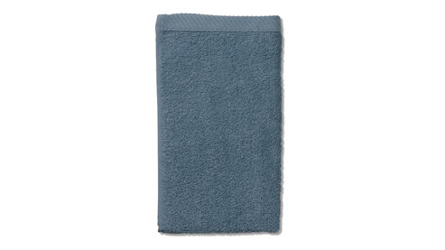 Gästehandtuch Kela | keck & lang aus Naturfaser in Mittelblau Handtuchserie Ladessa - Gästetuch rauchblaue Baumwolle - ca. 30 x 50 cm