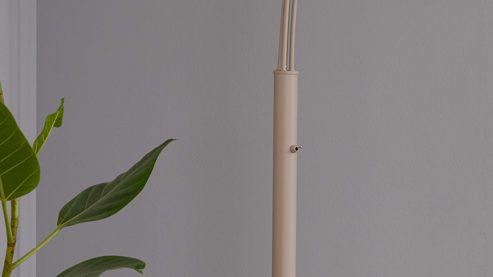 Stehleuchte Interliving aus Metall in Beige Interliving Leuchten Serie 9354 - Stehlampe sandfarbenes Metall - Höhe ca. 204 cm