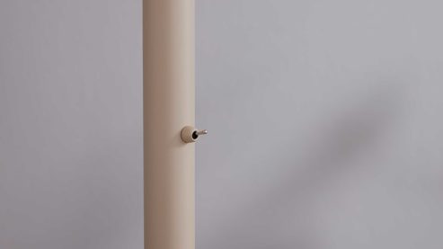 Stehleuchte Interliving aus Metall in Beige Interliving Leuchten Serie 9354 - Stehlampe sandfarbenes Metall - Höhe ca. 204 cm