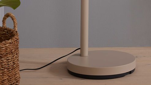 Stehleuchte Interliving aus Metall in Beige Interliving Leuchten Serie 9354 - Stehlampe sandfarbenes Metall - Höhe ca. 204 cm