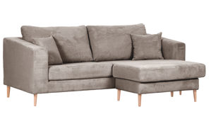 Ecksofa Gutmann factory® aus Stoff in Hellbraun Ecksofa Bellria taupefarbener Cordbezug 336.98 - Breite ca. 212 cm