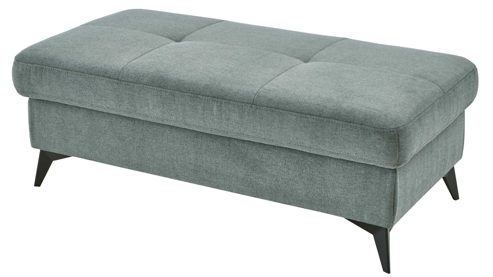 Funktionshocker modulmaster aus Stoff in Blau Modulmaster Serie MM-MP1206 - XXL-Funktionshocker stahlfarbenes Flachgewebe Cyber & schwarze Metallfüße – ca. 129 x 64 cm