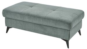 Funktionshocker modulmaster aus Stoff in Blau Modulmaster Serie MM-MP1206 - XXL-Funktionshocker stahlfarbenes Flachgewebe Cyber & schwarze Metallfüße – ca. 129 x 64 cm