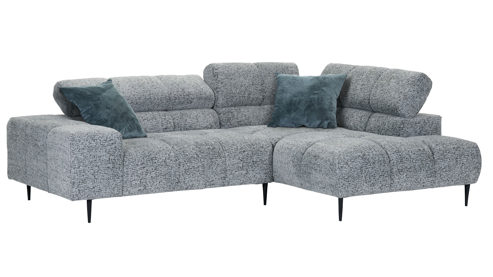 Ecksofa Gutmann factory® aus Stoff in Hellgrau Ecksofa Abby hellgrauer Chenillebezug 358.42 - Breite ca. 238 cm