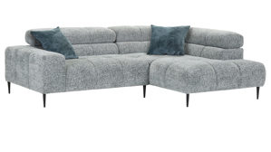 Ecksofa Gutmann factory® aus Stoff in Hellgrau Ecksofa Abby hellgrauer Chenillebezug 358.42 - Breite ca. 238 cm