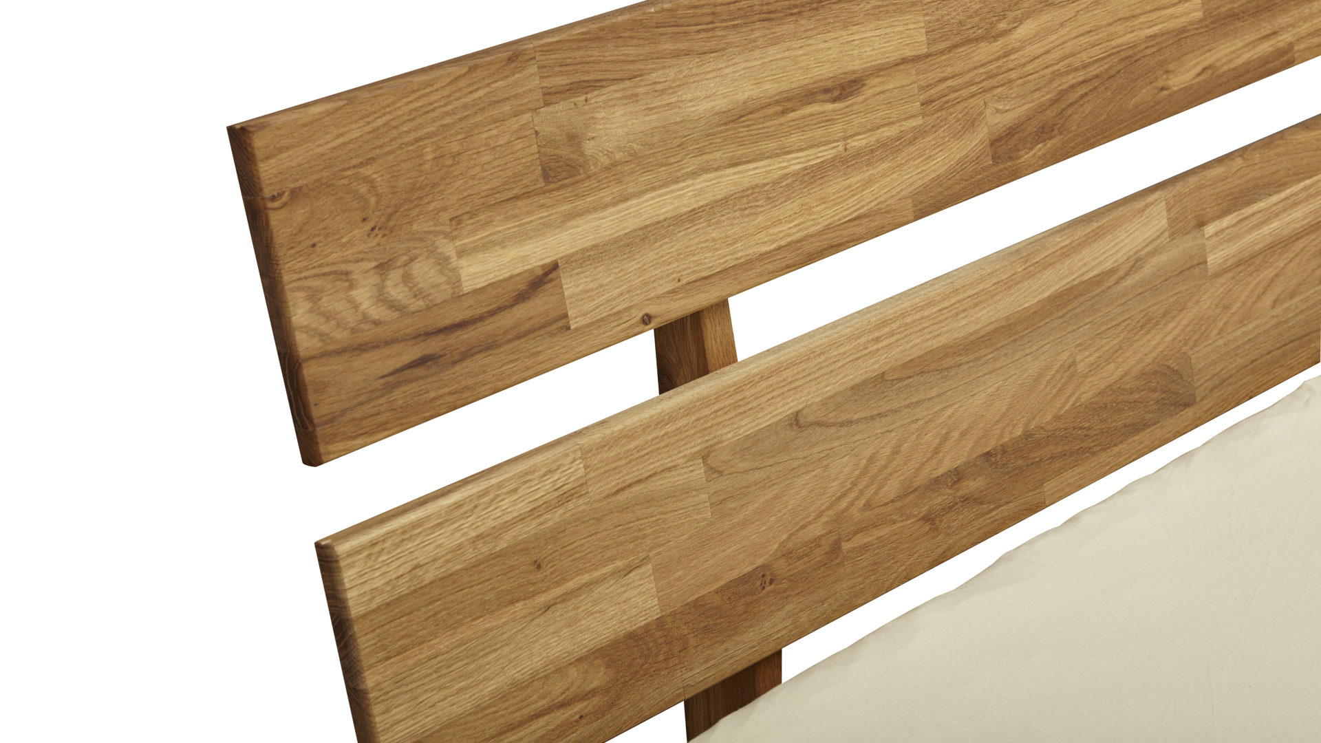Bettgestell Elfo-möbel aus Holz in Holzfarben Massivholzmöbel - Funktionsbettgestell Sarah geölte Wildeiche – Liegefläche ca. 140 x 200 cm
