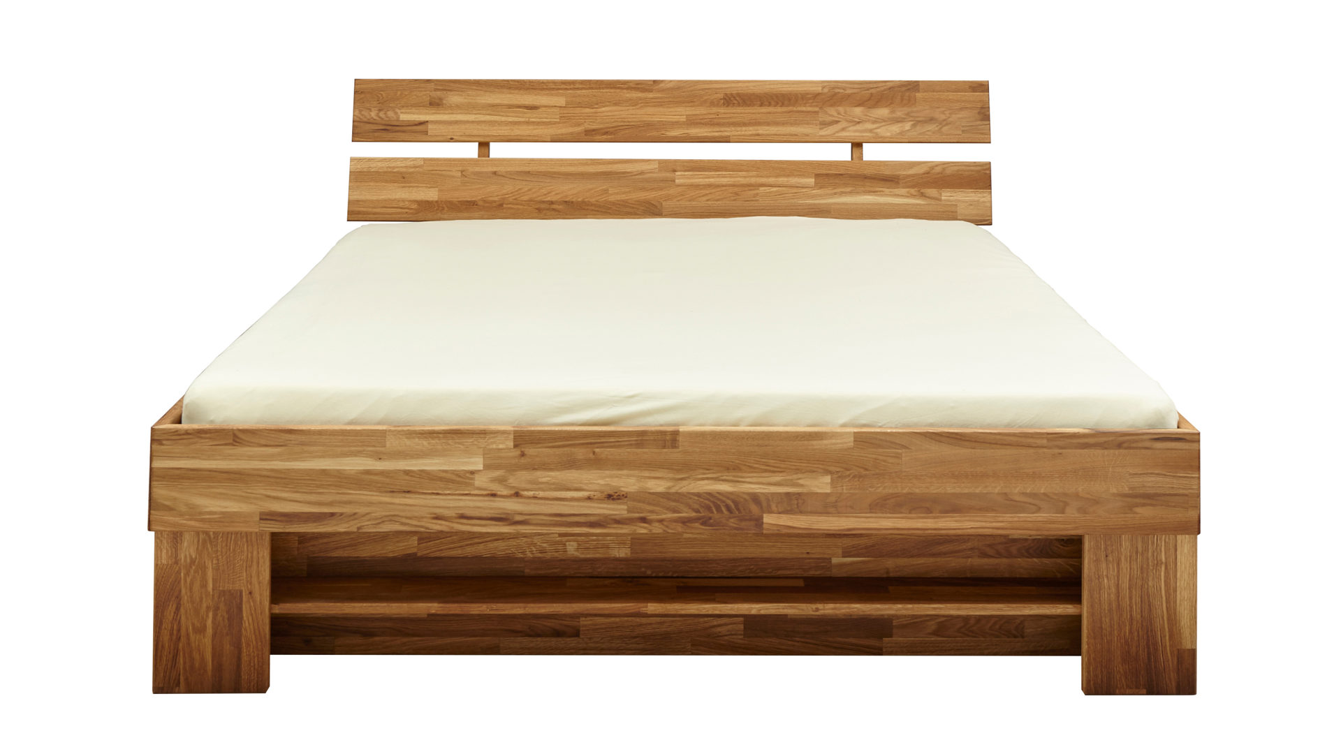 Bettgestell Elfo-möbel aus Holz in Holzfarben Massivholzmöbel - Funktionsbettgestell Sarah geölte Wildeiche – Liegefläche ca. 180 x 200 cm