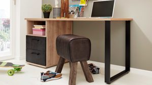 Jugendzimmer Interliving aus Holz in Holzfarben Interliving Jugendzimmer Serie 1701 - Komplettzimmer Risseiche & Schiefer anthrazit