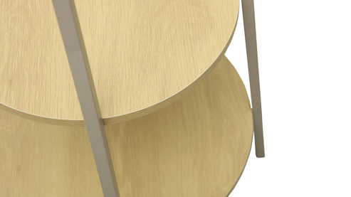 Standgarderobe Haku aus Metall in Creme Garderobenständer kaschmirfarben & Eiche – Höhe ca. 170 cm