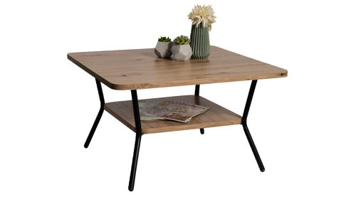 Couchtisch M2 kollektion aus MDF in Holzfarben Couchtisch Aurora 2 Artisaneiche & Schwarz - ca. 75 x 75 cm
