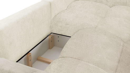 Ecksofa Exxpo sofa fashion aus Stoff in Weiß Ecksofa Denali cremefarbener Stoffbezug A0 Kiara 851- Stellfläche ca. 187 x 280 cm