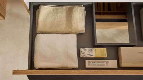 Badmöbel-Set Interliving aus Holz in Holzfarben Interliving Bad Serie 3730 - Badmöbel-Set mit Keramikbecken Eiche Sierra & Weiß