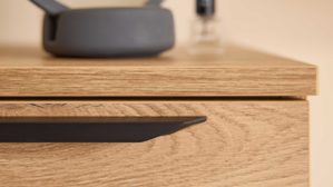 Badmöbel-Set Interliving aus Holz in Holzfarben Interliving Bad Serie 3730 - Badmöbel-Set mit Keramikbecken Eiche Sierra & Weiß