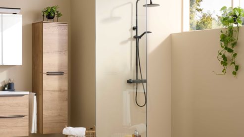 Badmöbel-Set Interliving aus Holz in Holzfarben Interliving Bad Serie 3730 - Badmöbel-Set mit Keramikbecken Eiche Sierra & Weiß