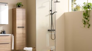 Badmöbel-Set Interliving aus Holz in Holzfarben Interliving Bad Serie 3715 - Badmöbel-Set mit Keramikbecken Eiche Sierra & Weiß