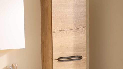 Hängeschrank Interliving aus Holz in Holzfarben Interliving Bad Serie 3715 - Hängeschrank Eiche Sierra - zwei Türen, Höhe ca. 158 cm