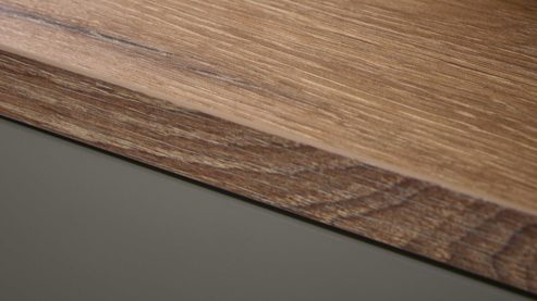 Waschtisch-Set / Waschbecken-Set Interliving aus Holz in Grau Interliving Bad Serie 3715 - Waschtisch-Kombination Taupegrau, Viking Oak & Weiß - eine Tür, Breite ca. 50 cm