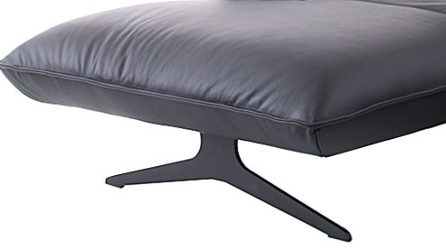 Ecksofa Koinor aus Leder in Schwarz KOINOR Polsterecke Buddy schwarzer Lederbezug & schwarze Metallkufe - ca.  149 x 305 cm