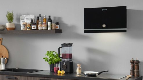 Einbauküche WERT KÜCHE® aus Holz in Holzfarben Dunkel WERT KÜCHE® Vanessa mit Einbaugeräten Eiche Siena & Olivegelb - Länge ca. 393 cm