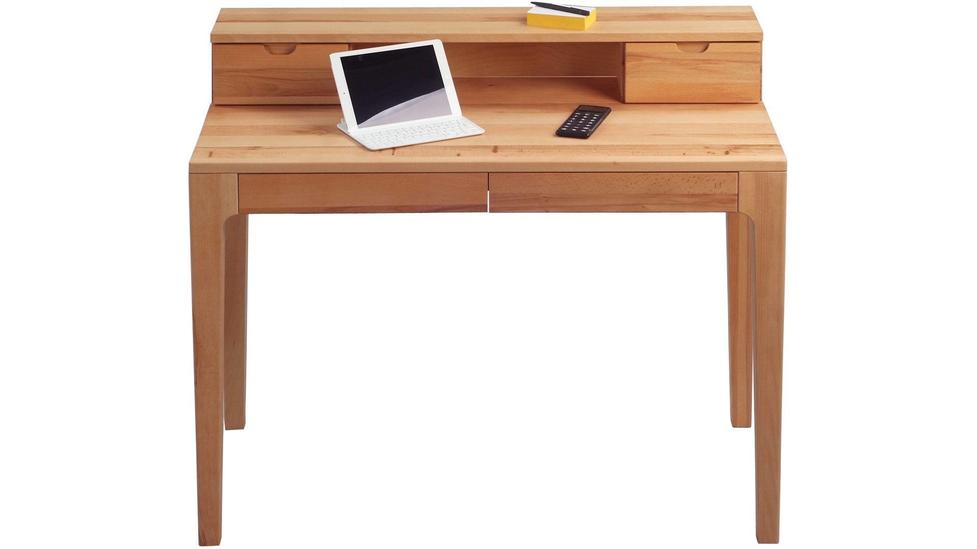 Schreibtisch M2 kollektion aus Holz in Holzfarben Schreibtisch als Massivholzmöbel geölte Kernbuche – Breite ca. 110 cm