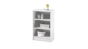 Regal Bega-consult aus Holz in Weiß Bücherregal als attraktives Kleinmöbel weiße Kunststoffoberflächen – Höhe ca. 86 cm, zwei Böden