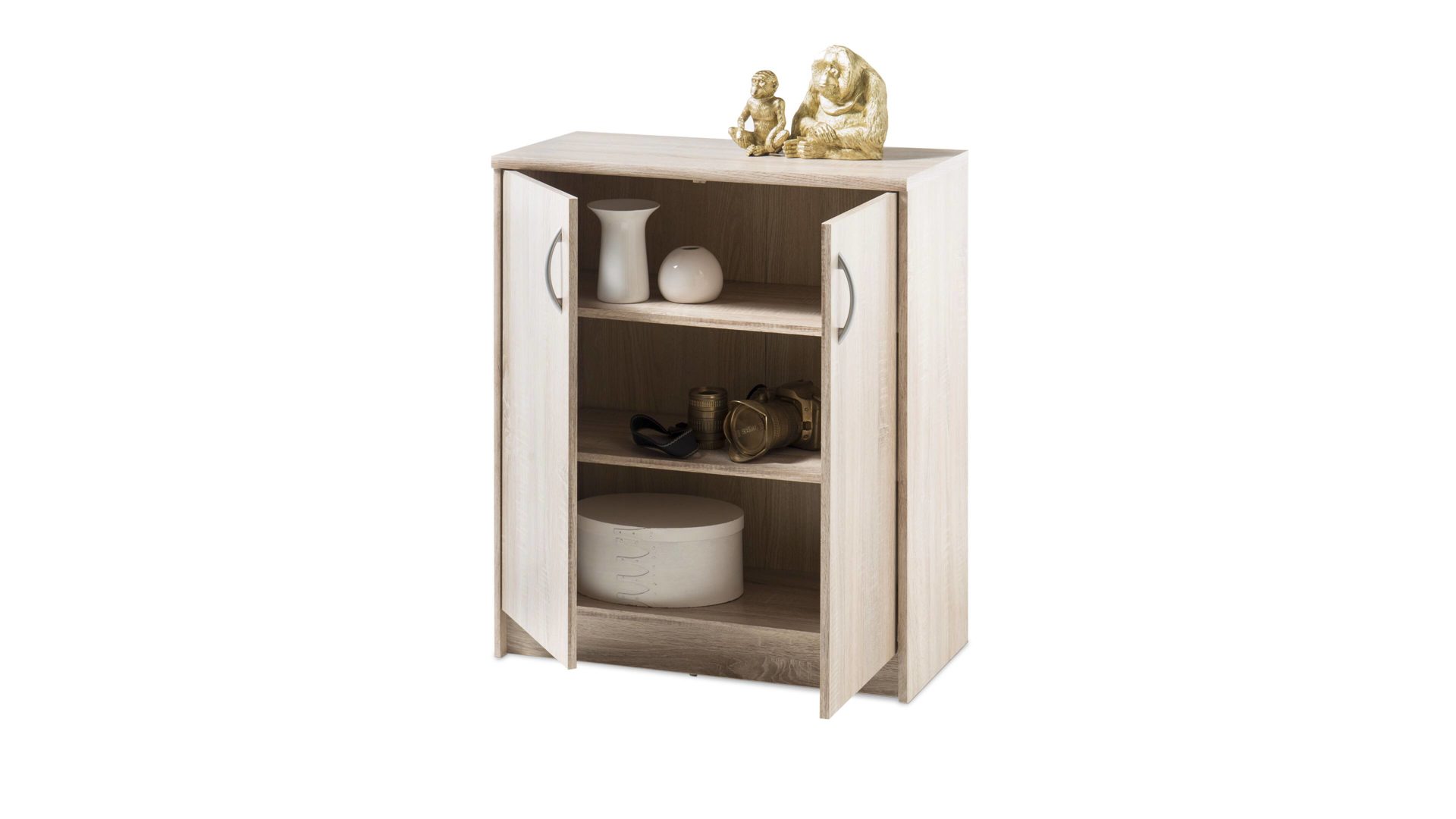 Türenkommode Bega-consult aus Holz in Holzfarben Türenkommode bzw. Schrank Sonoma eichefarbene Kunststoffoberflächen – zwei Türen