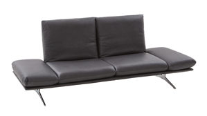 Zweisitzer Koinor aus Leder in Dunkelbraun KOINOR Polsterserie Finlay (Francis) - 2,5-Sitzer brauner Lederbezug & nickelfarben satiniert Metallkufe - Breite ca. 236 cm