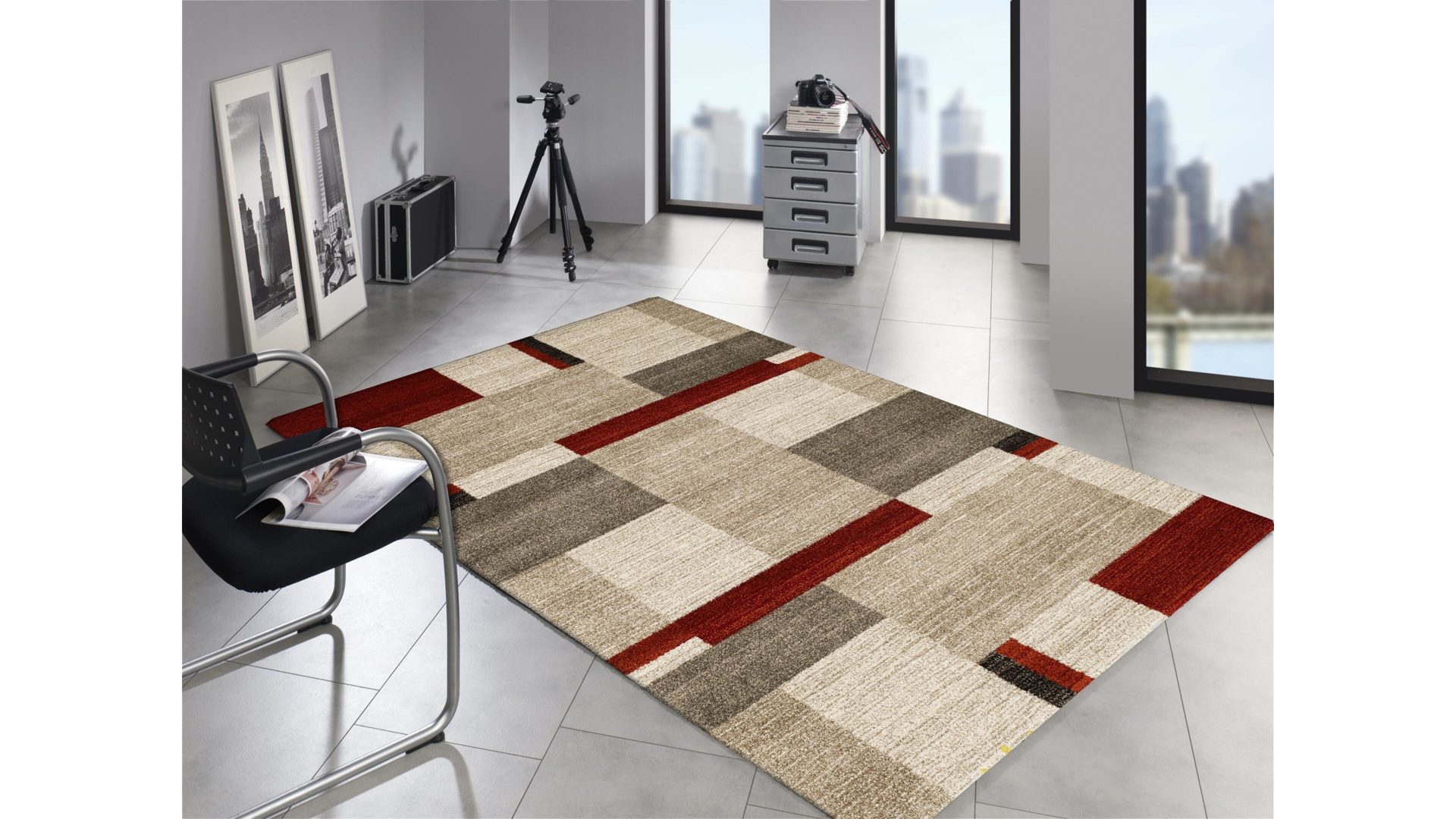 Webteppich Oci aus Kunstfaser in Rot Webteppich Castle Beppo für Ihre Wohnaccessoires rote, beige & braune Kunstfaser – ca. 80 x 150 cm