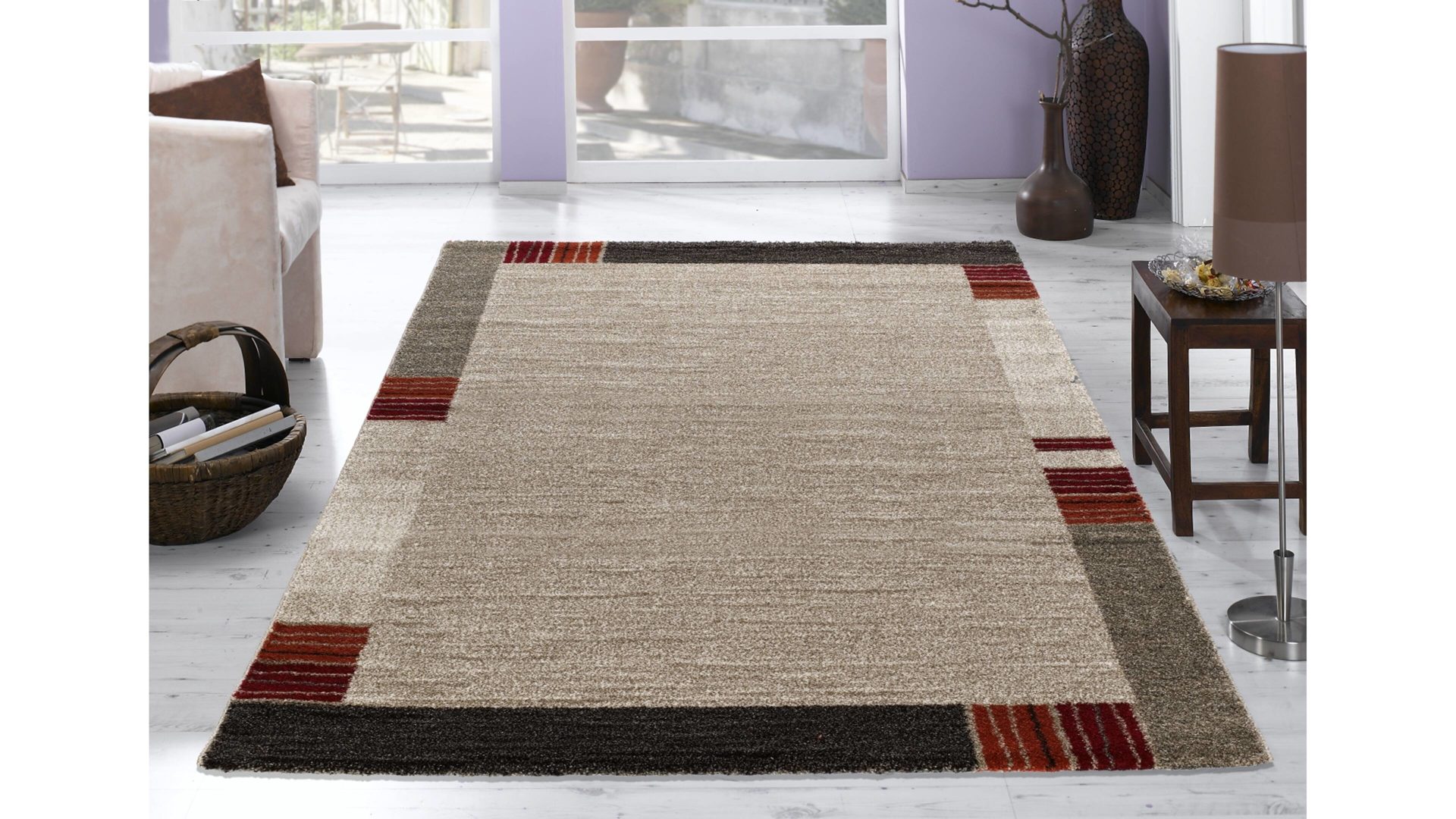 Webteppich Oci aus Kunstfaser in Beige Webteppich Castle Flora für Ihre Wohnaccessoires beige & dunkelbraun melierte Kunstfaser – ca. 160 x 230 cm