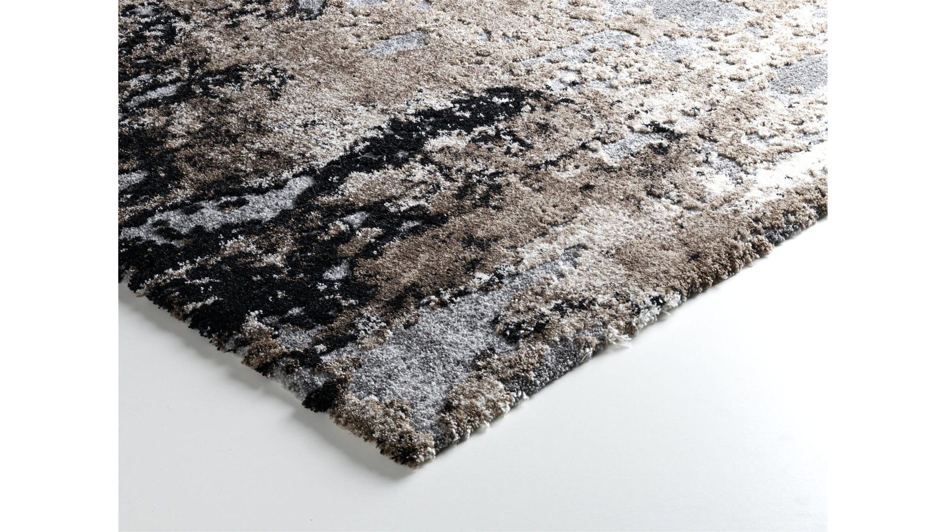 Hochflorteppich Oci aus Mischgewebe in Braun Designerteppich Juwel Liray für Ihre Wohnaccessoires braun-beiges Mischgewebe – ca. 65 x 130 cm