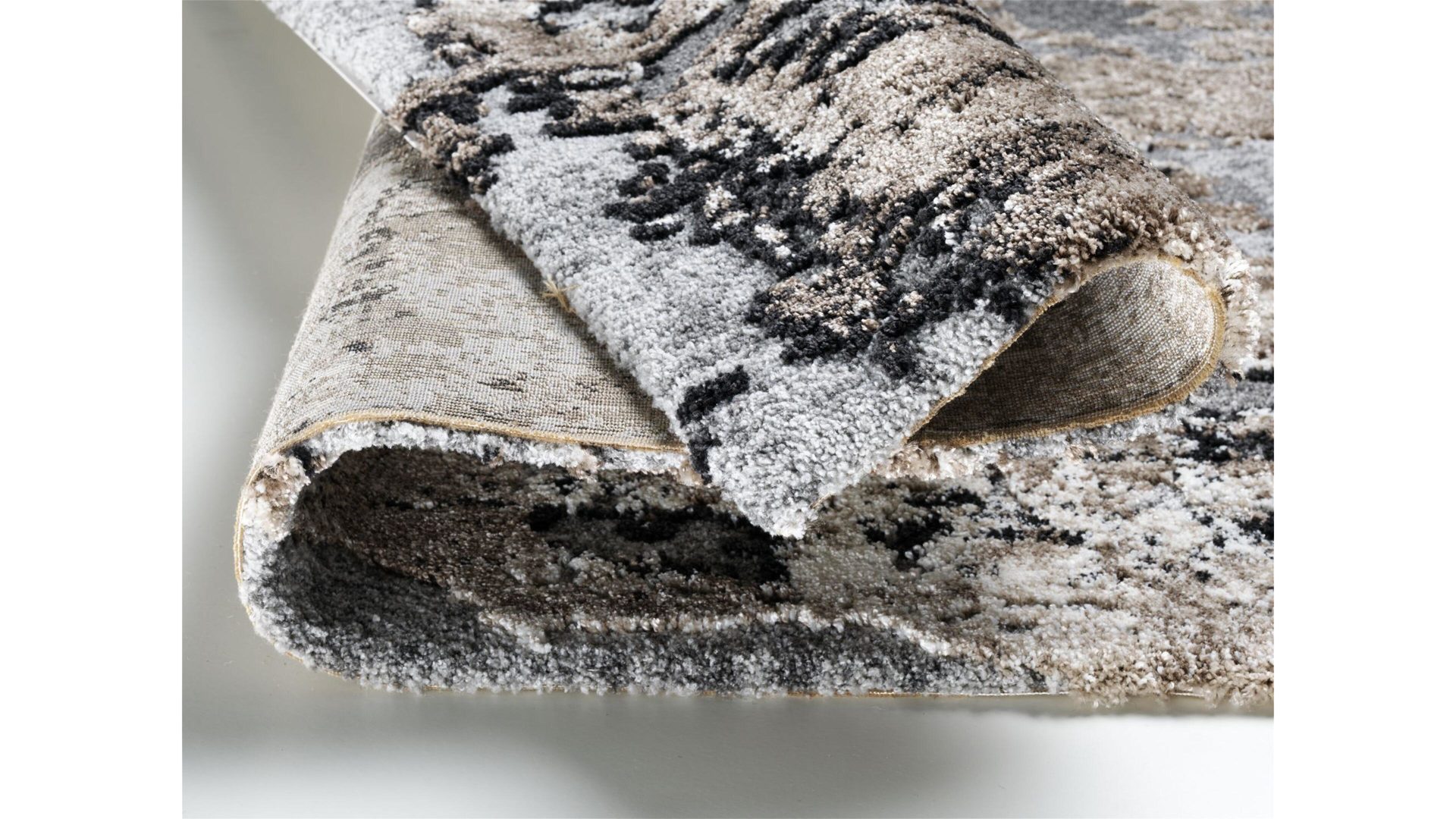 Hochflorteppich Oci aus Mischgewebe in Braun Designerteppich Juwel Liray für Ihre Wohnaccessoires braun-beiges Mischgewebe – ca. 140 x 200 cm